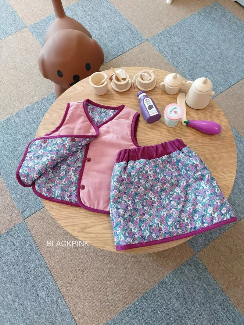 Black Pink - Korean Children Fashion - #childrensboutique - Reversible Padding Top Bottom Set - 7