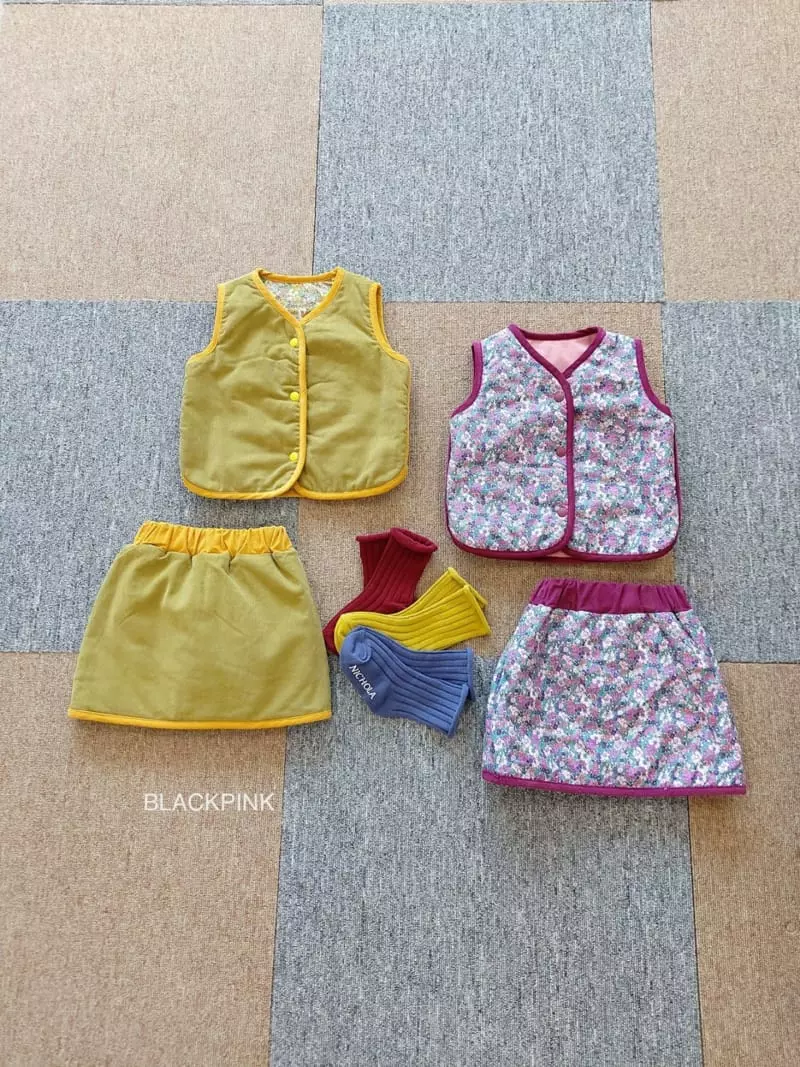 Black Pink - Korean Children Fashion - #littlefashionista - Reversible Padding Top Bottom Set