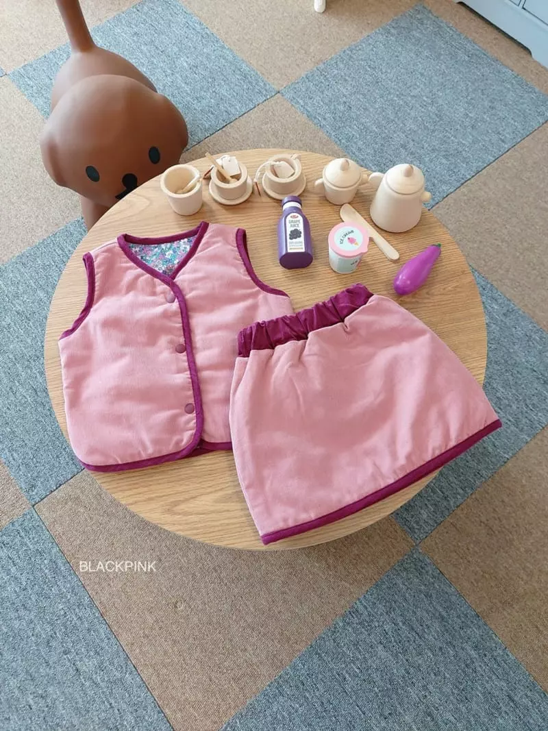 Black Pink - Korean Children Fashion - #minifashionista - Reversible Padding Top Bottom Set - 4