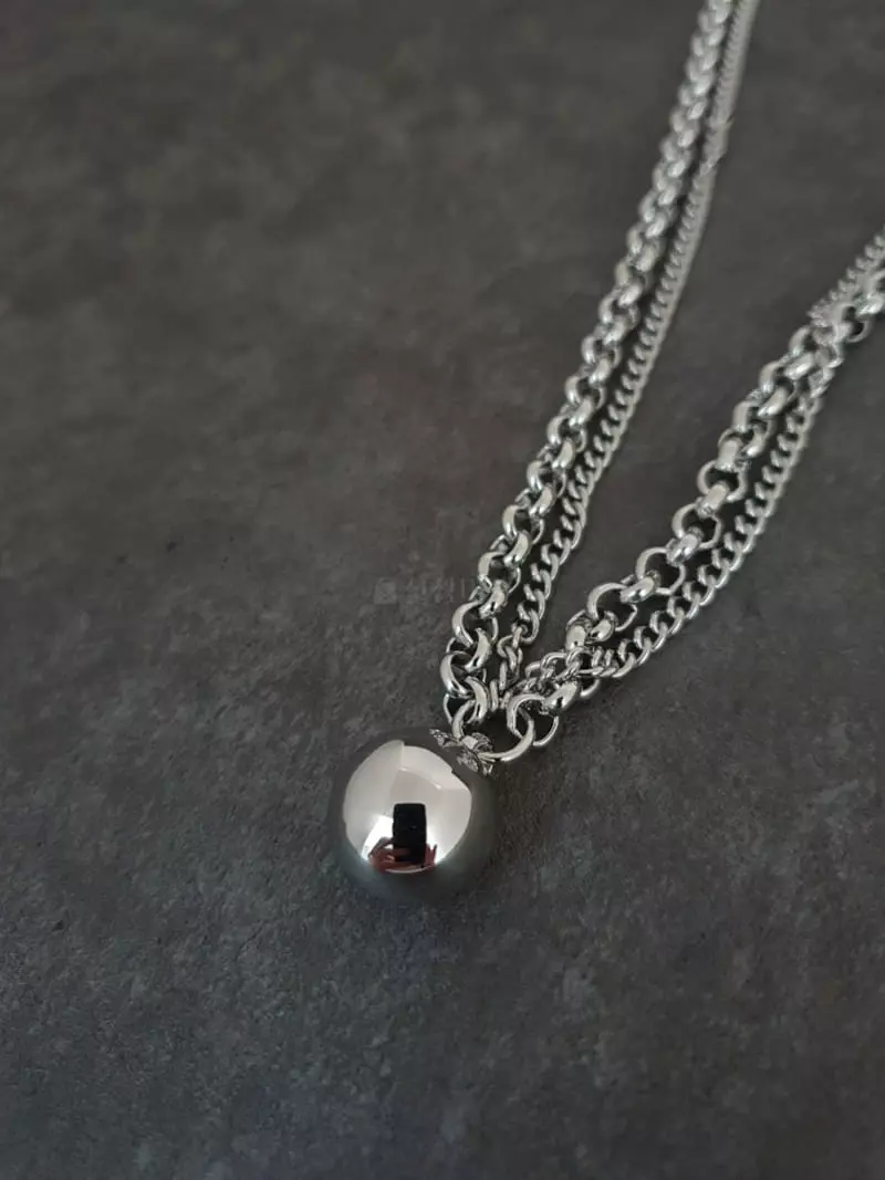Blancchouette - Korean Women Fashion - #momslook - Ball Necklace