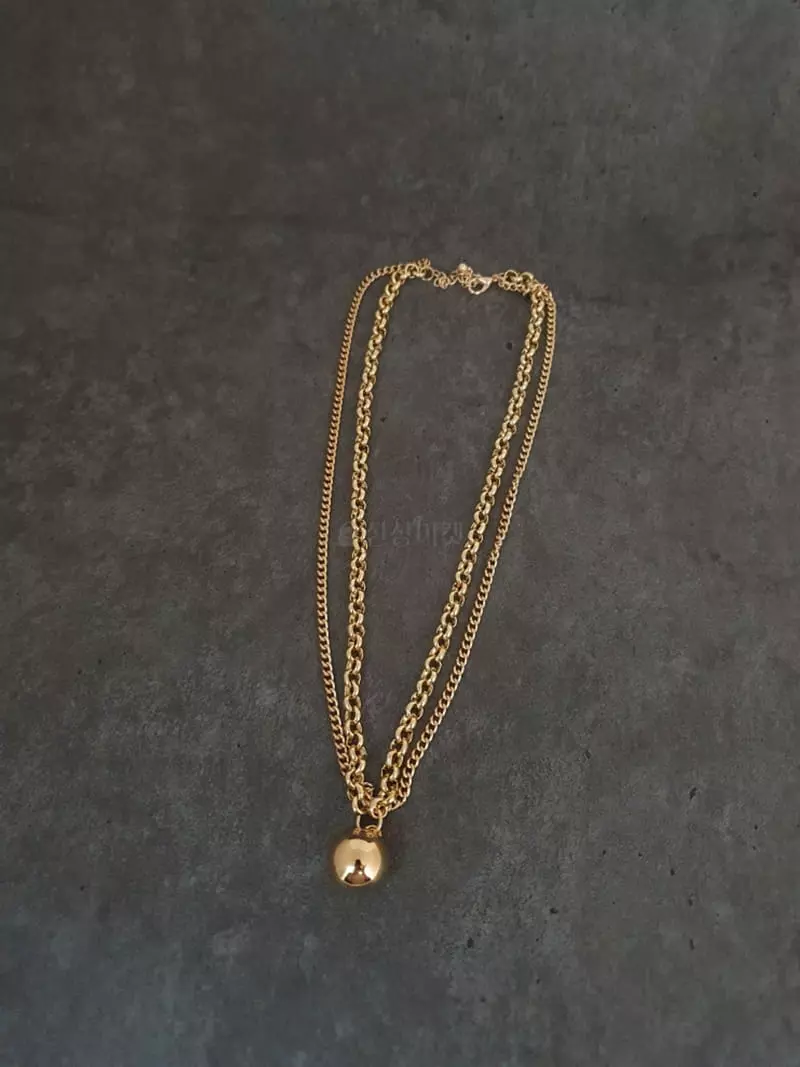 Blancchouette - Korean Women Fashion - #momslook - Ball Necklace - 3