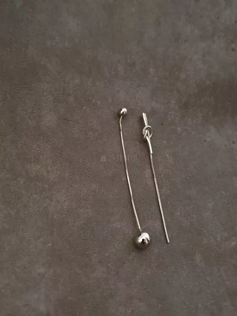 Blancchouette - Korean Women Fashion - #momslook - Knot 2 Earring - 4