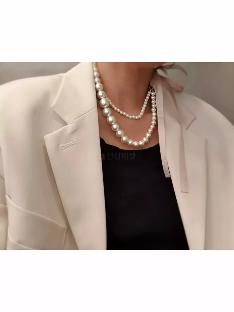 Blancchouette - Korean Women Fashion - #vintageinspired - Ribbon 3 Necklace - 4