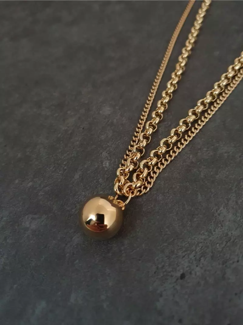 Blancchouette - Korean Women Fashion - #momslook - Ball Necklace - 4