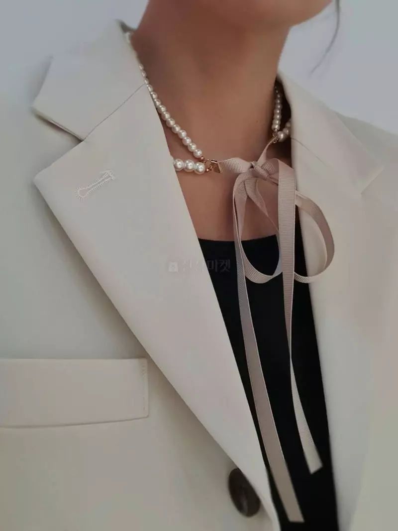 Blancchouette - Korean Women Fashion - #womensfashion - Ribbon 3 Necklace - 2
