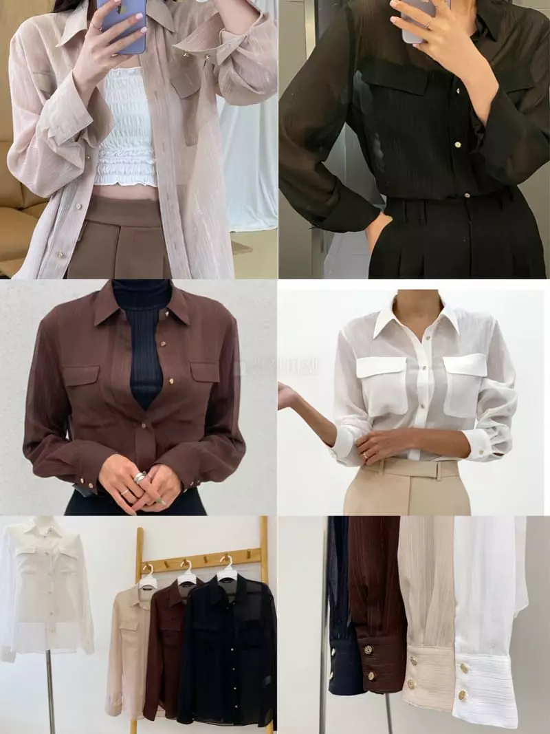 Boheme - Korean Women Fashion - #momslook - Gold Yoru Shirt - 4