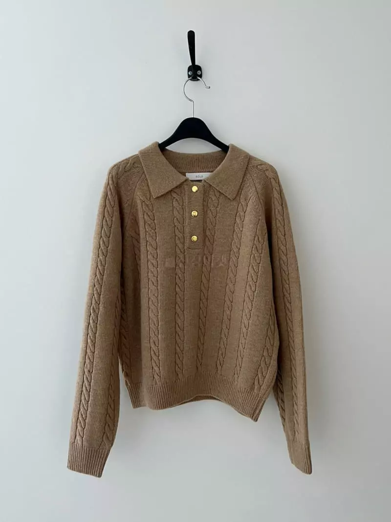 Bold - Korean Women Fashion - #womensfashion - Gold Classic Knit Tee - 4