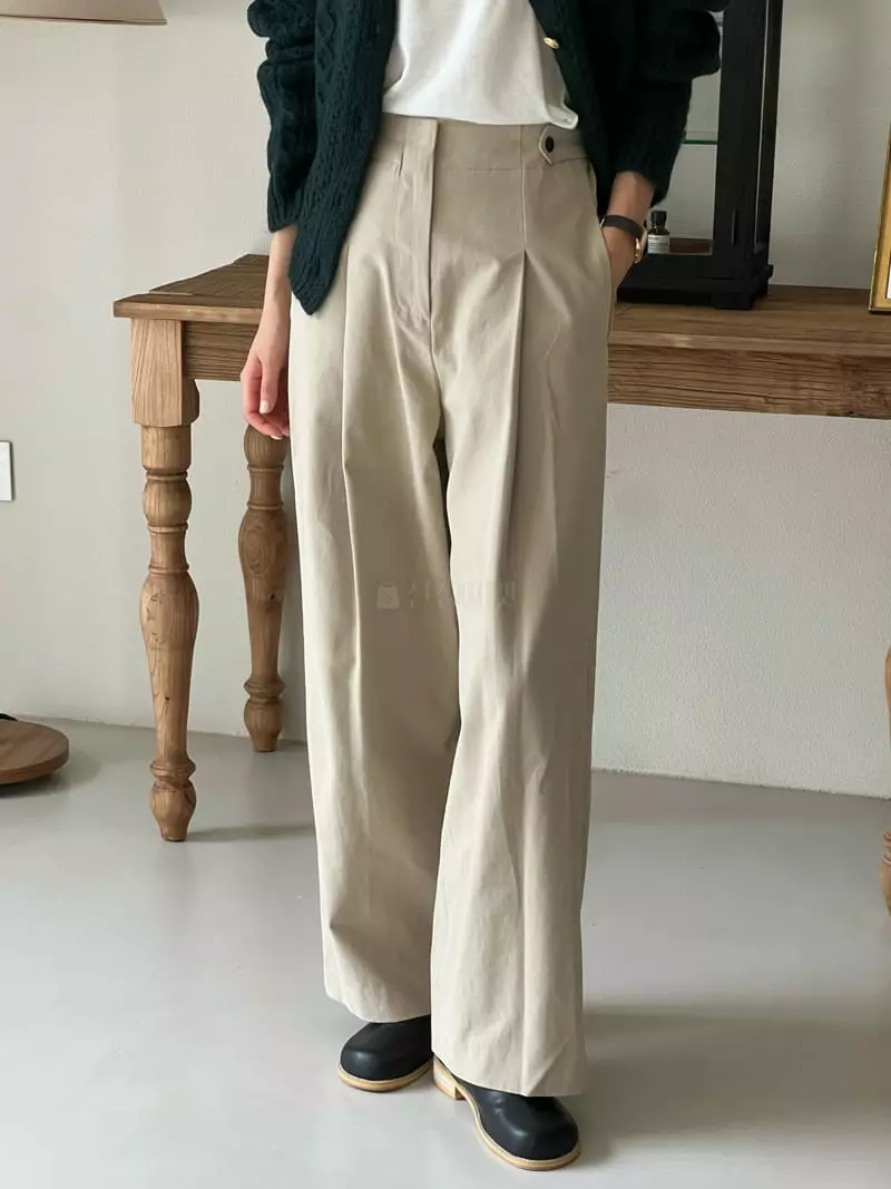 Bold - Korean Women Fashion - #momslook - Peach Twill Pants - 2