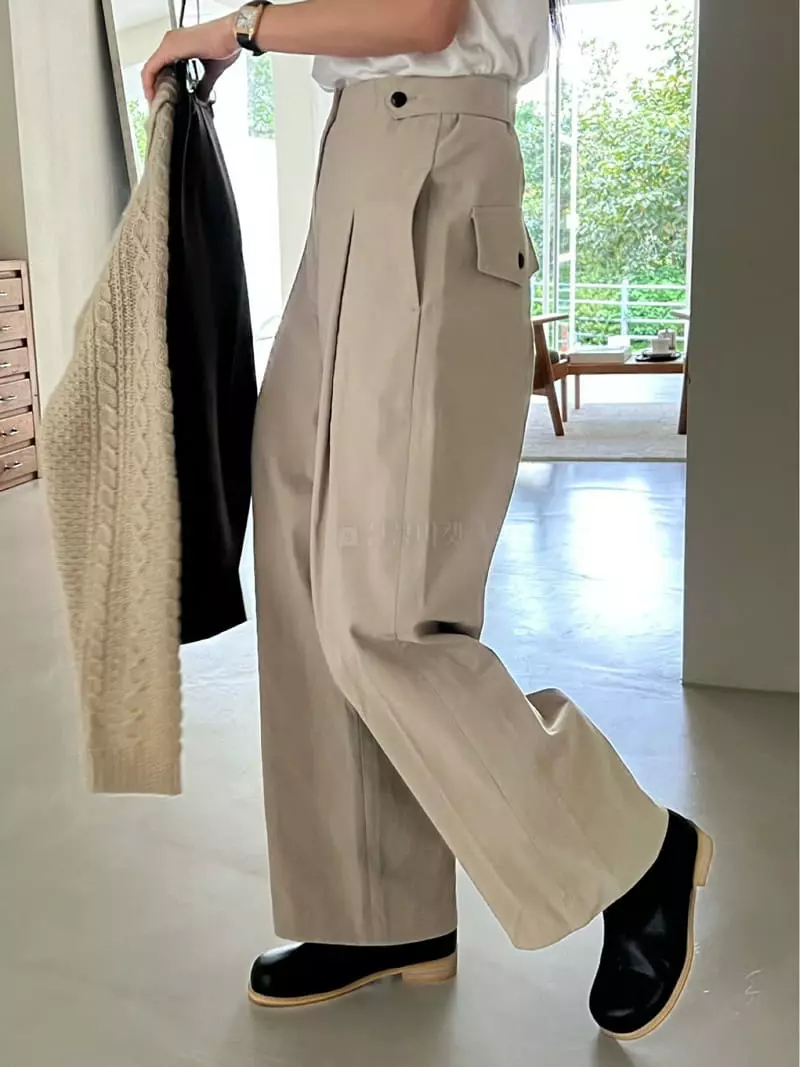 Bold - Korean Women Fashion - #momslook - Peach Twill Pants - 8