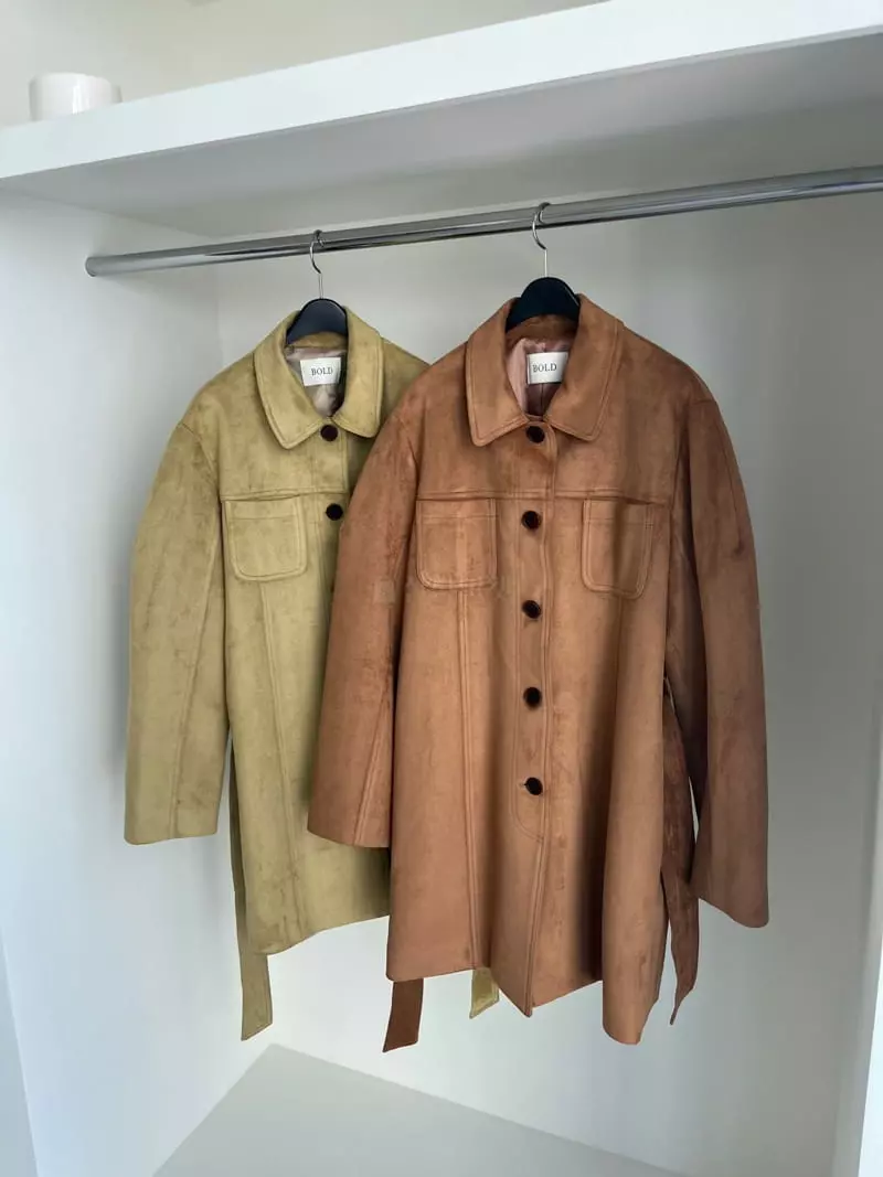 Bold - Korean Women Fashion - #momslook - Suede Coat - 3