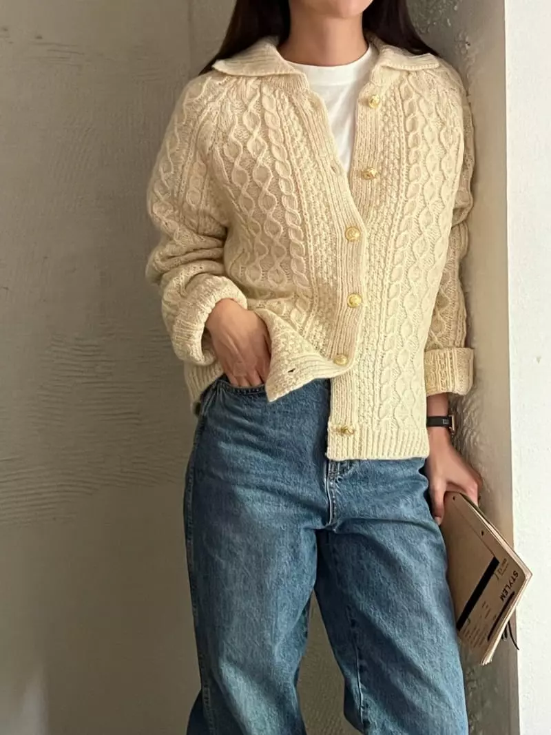 Bold - Korean Women Fashion - #momslook - Vintage Cardigan