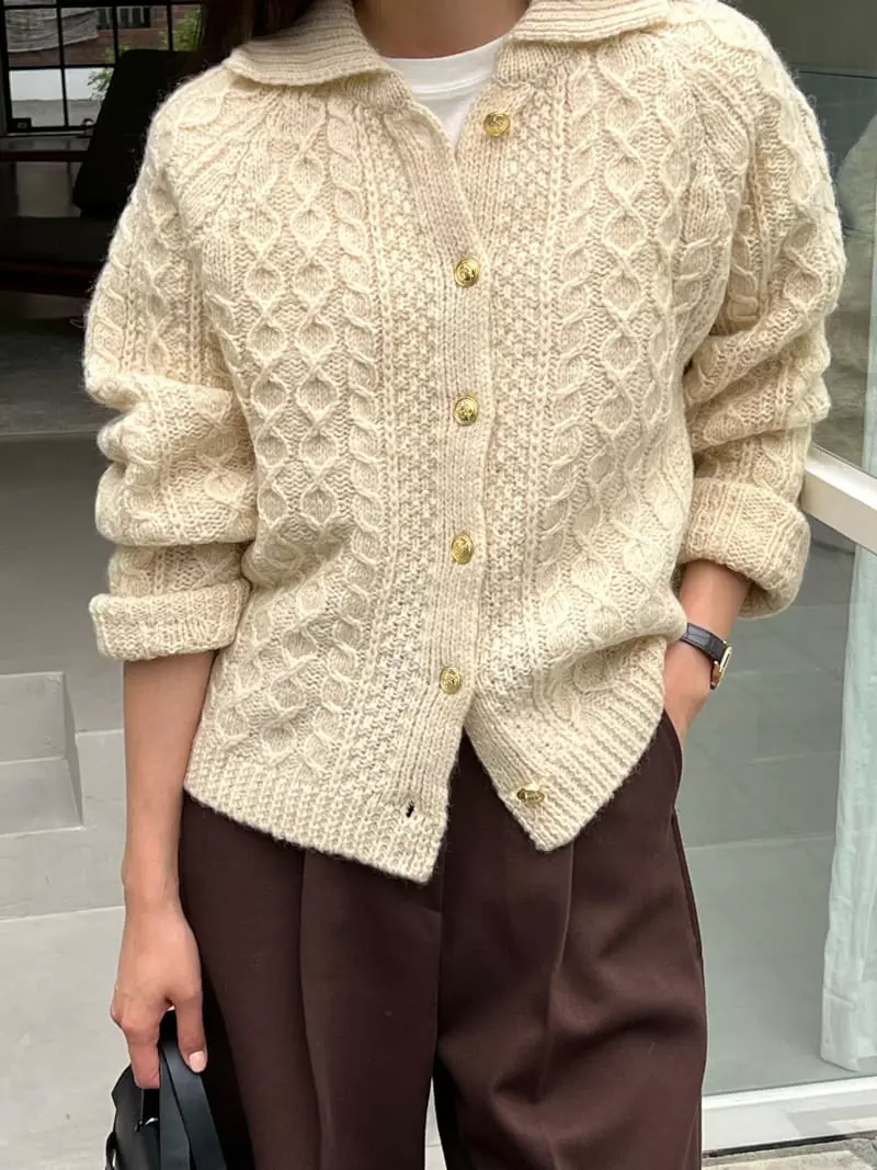 Bold - Korean Women Fashion - #momslook - Vintage Cardigan - 11