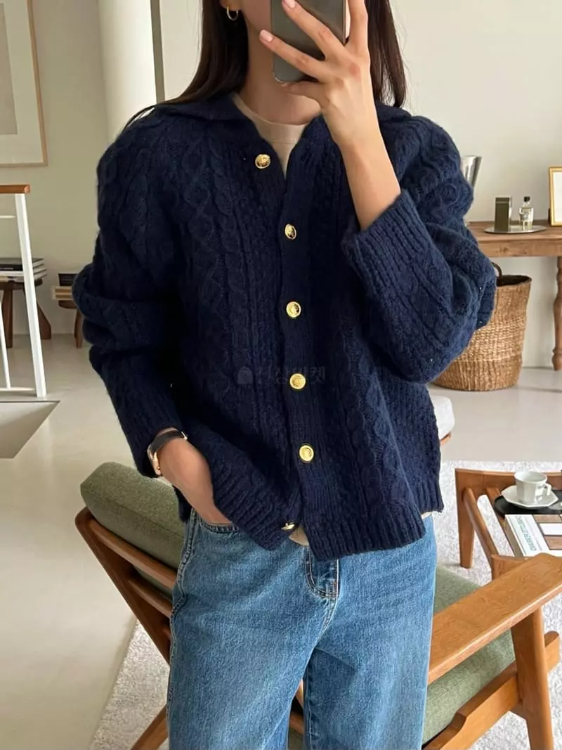 Bold - Korean Women Fashion - #restrostyle - Vintage Cardigan - 6