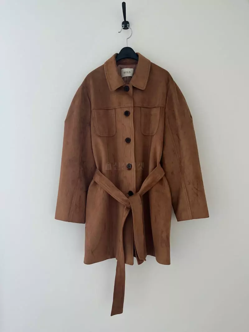 Bold - Korean Women Fashion - #vintageinspired - Suede Coat - 5