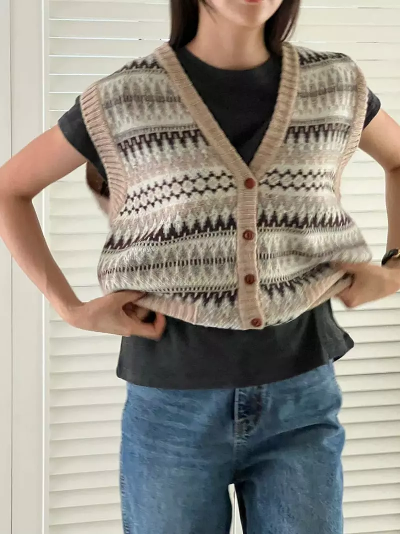 Bold - Korean Women Fashion - #vintagekidsstyle - Vintage Color Vest - 5