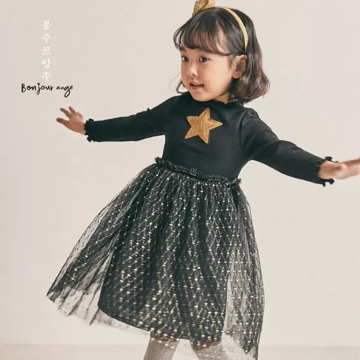 Bonjour Ange - Korean Children Fashion - #designkidswear - Shinning One-piece - 3