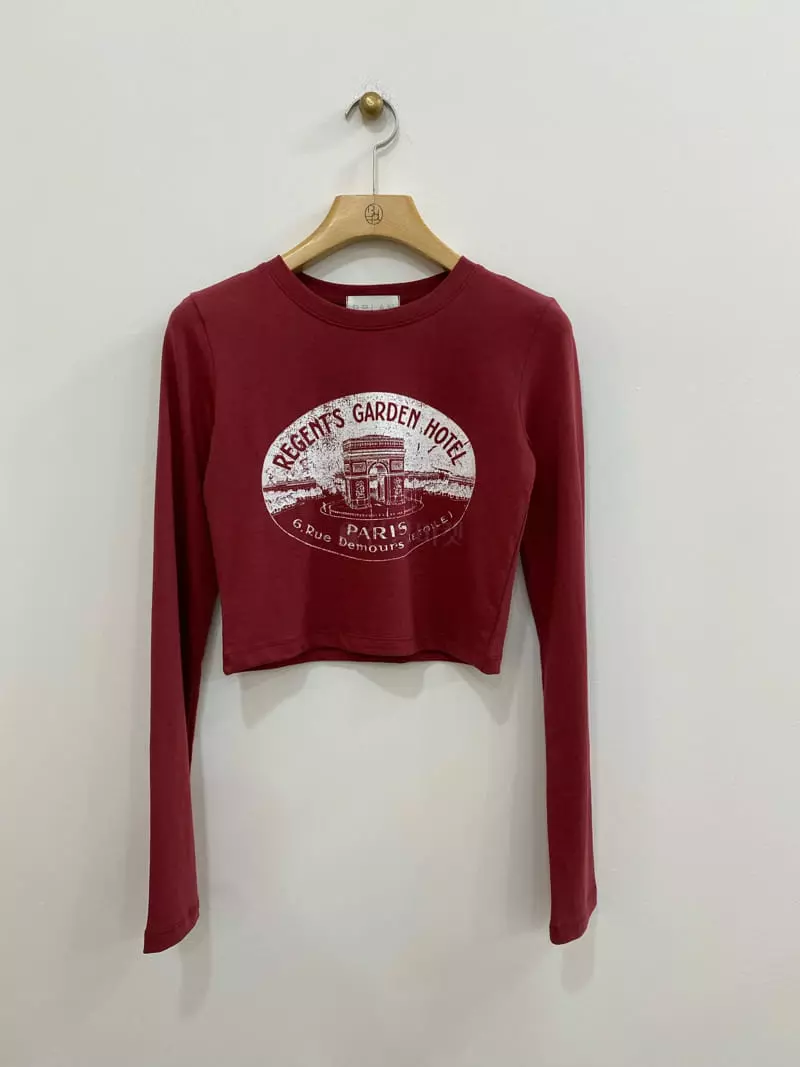 Bplan - Korean Women Fashion - #womensfashion - Hotel Crop Tee - 4