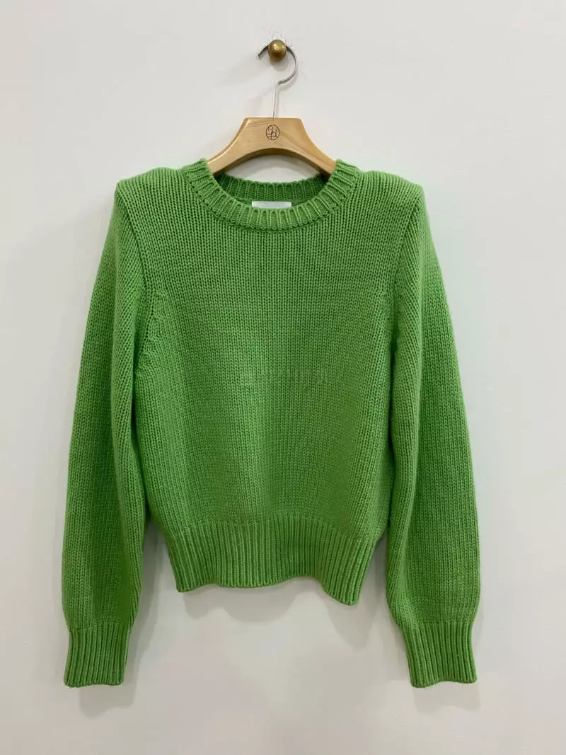 Bplan - Korean Women Fashion - #momslook - Pad Top Knit Tee