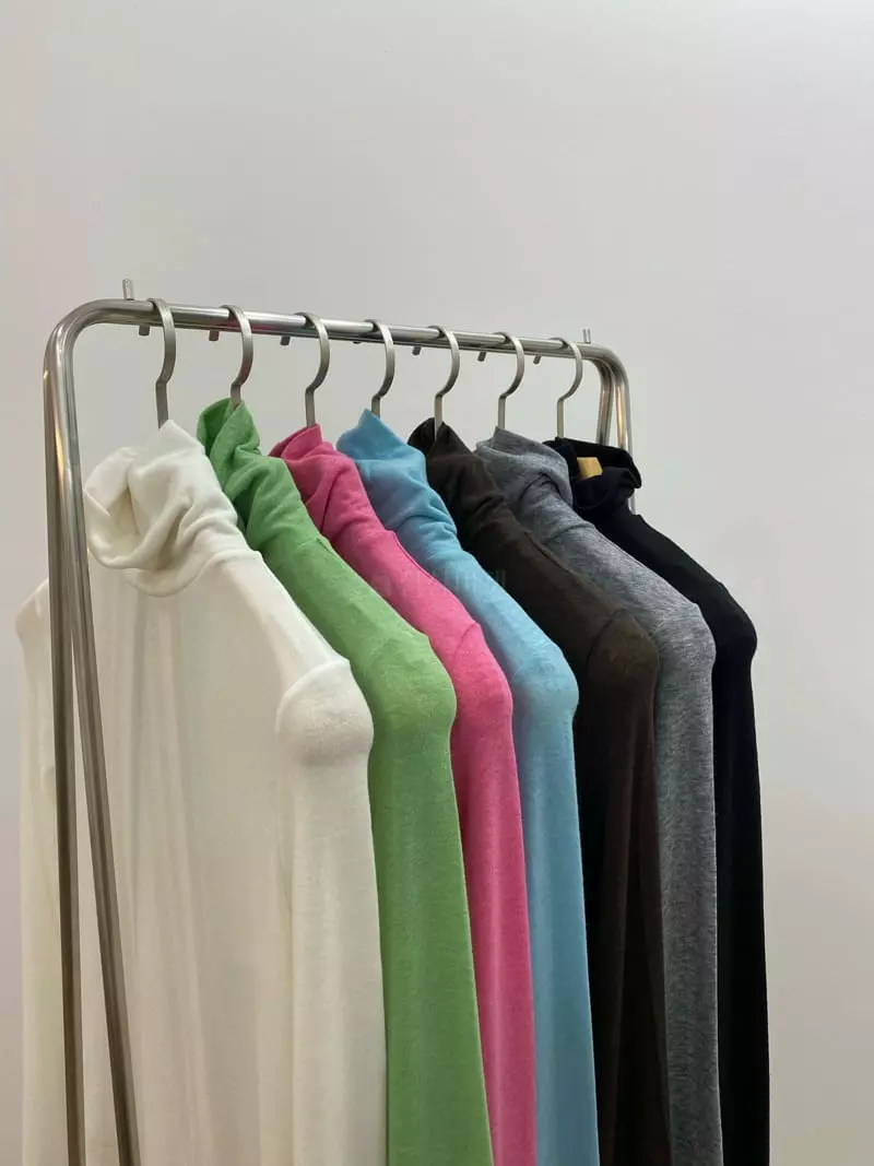 Bplan - Korean Women Fashion - #momslook - Tode High Neck Tee