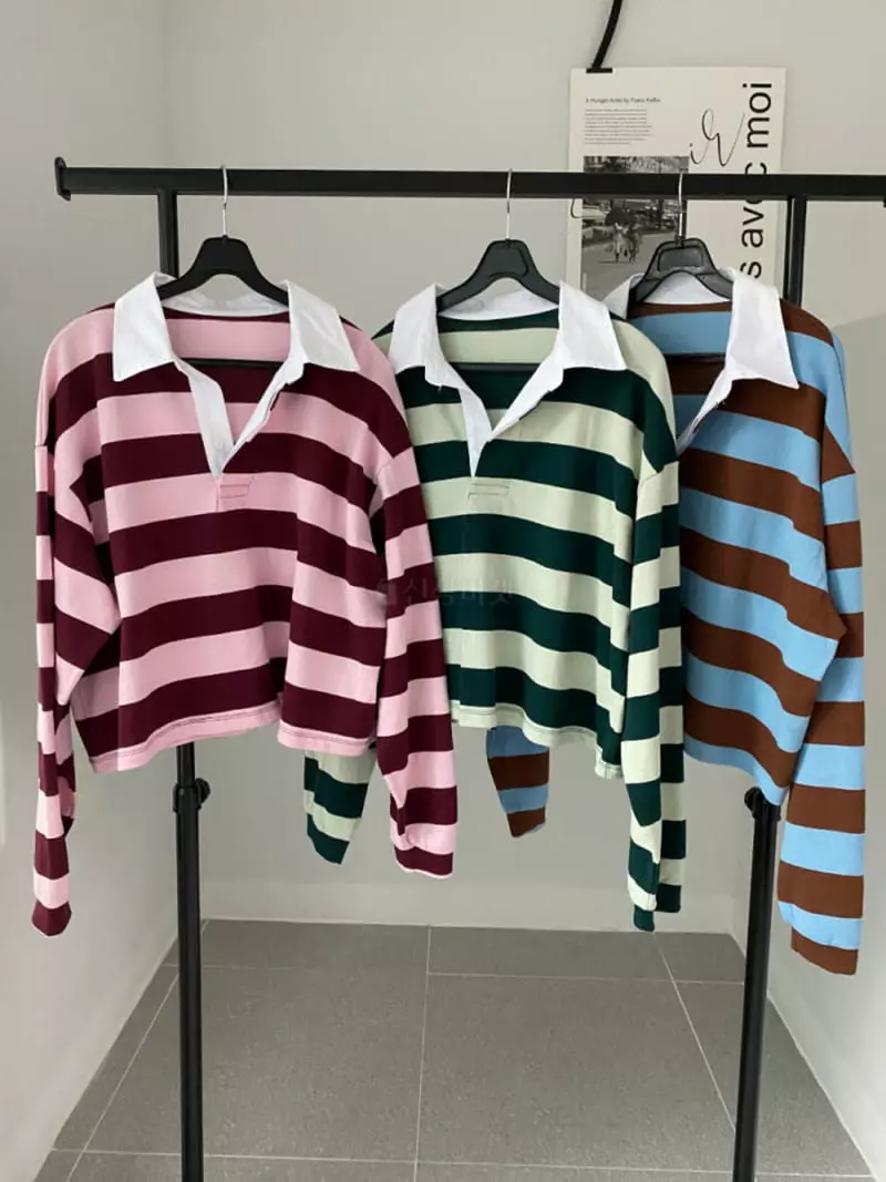 Bplan - Korean Women Fashion - #vintagekidsstyle - Tom Collar Tee - 6