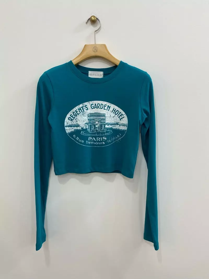 Bplan - Korean Women Fashion - #womensfashion - Hotel Crop Tee - 5