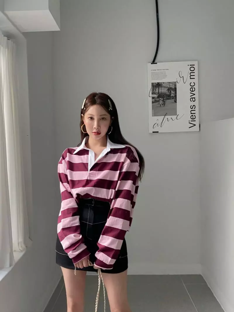 Bplan - Korean Women Fashion - #momslook - Tom Collar Tee - 4