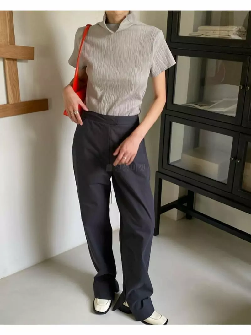 Breathe - Korean Women Fashion - #momslook - Peach Slit Pants - 3