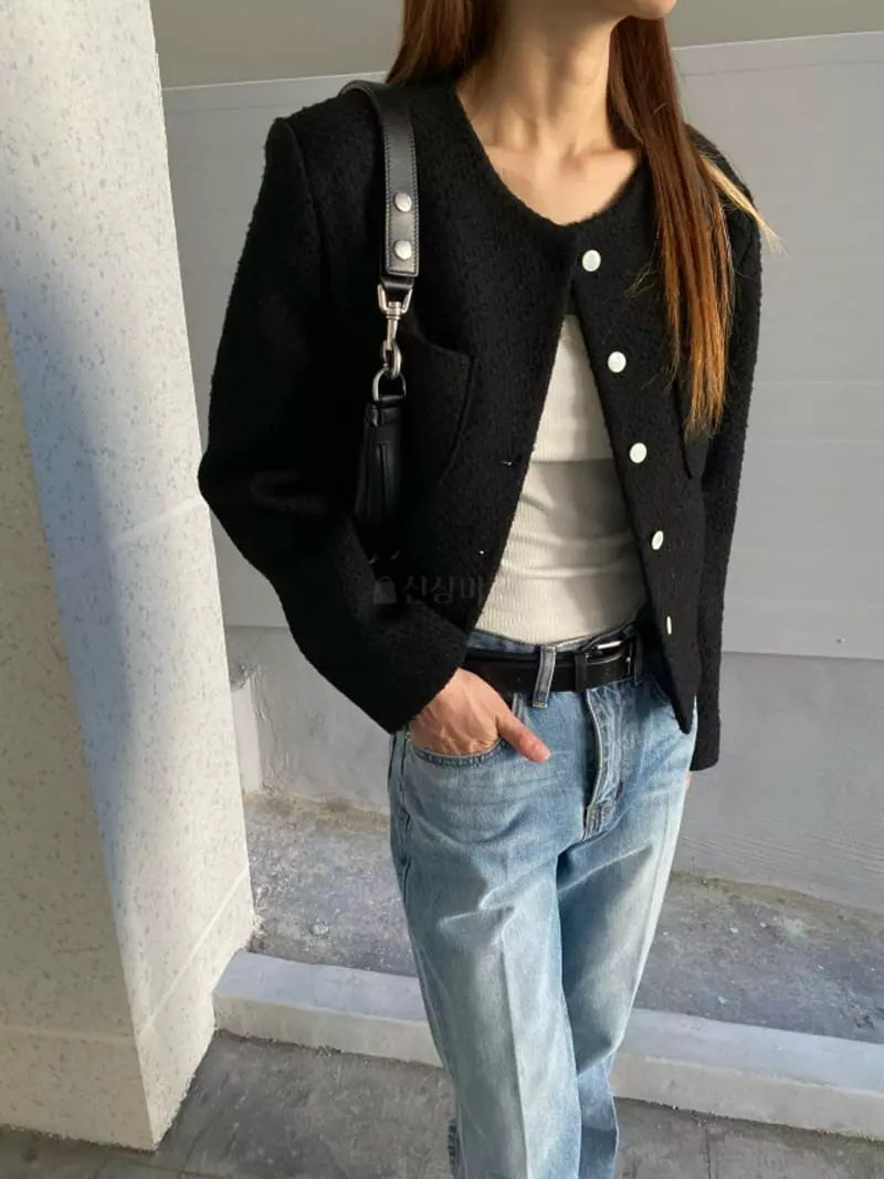 Breathe - Korean Women Fashion - #momslook - Fje Twid Jacket - 2