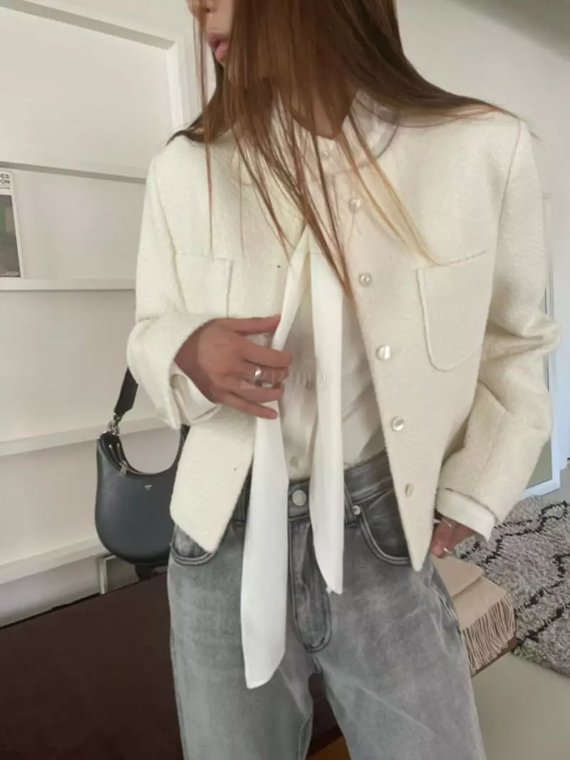 Breathe - Korean Women Fashion - #momslook - Fje Twid Jacket - 9