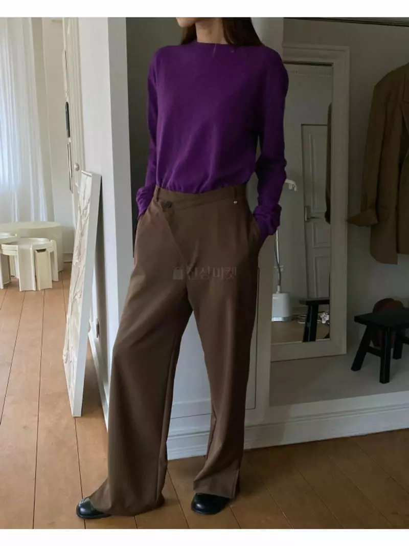 Breathe - Korean Women Fashion - #momslook - Color R Knit Tee - 2
