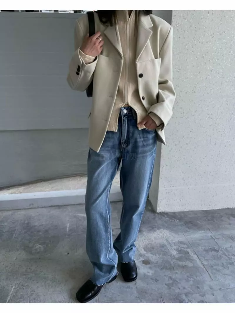 Breathe - Korean Women Fashion - #momslook - Straight Jeans - 2
