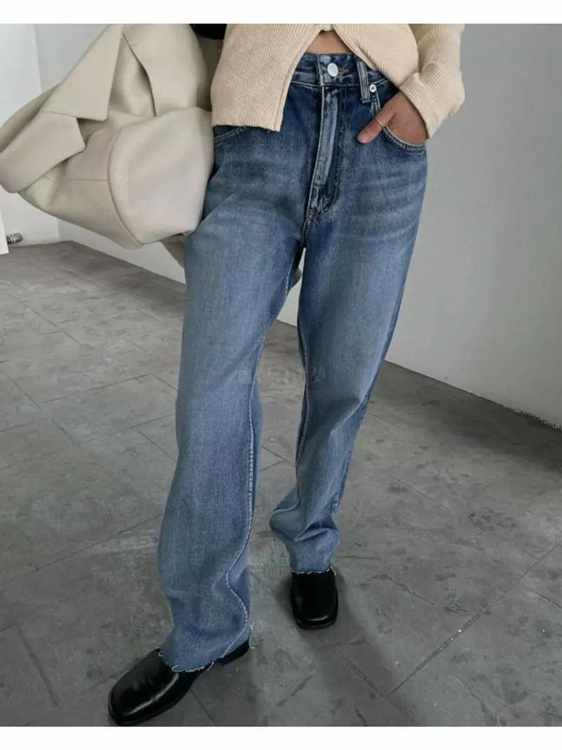 Breathe - Korean Women Fashion - #momslook - Straight Jeans - 3