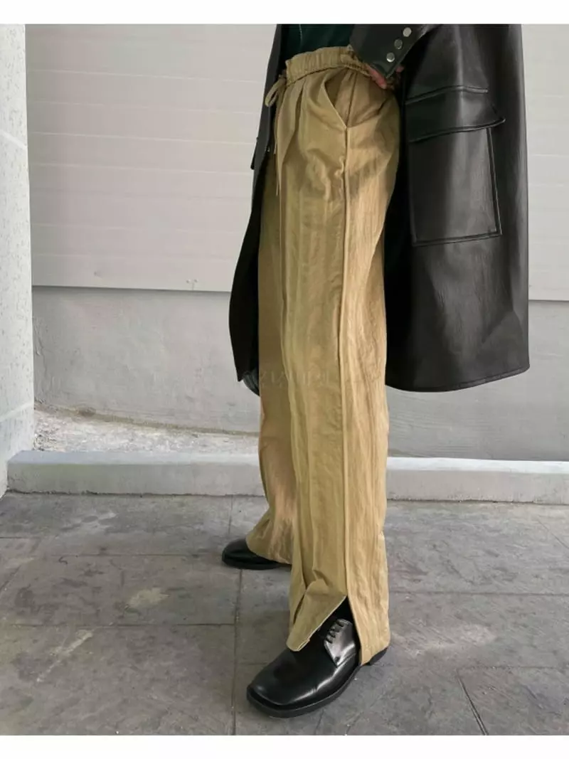 Breathe - Korean Women Fashion - #momslook - Oil Slit Pants - 2