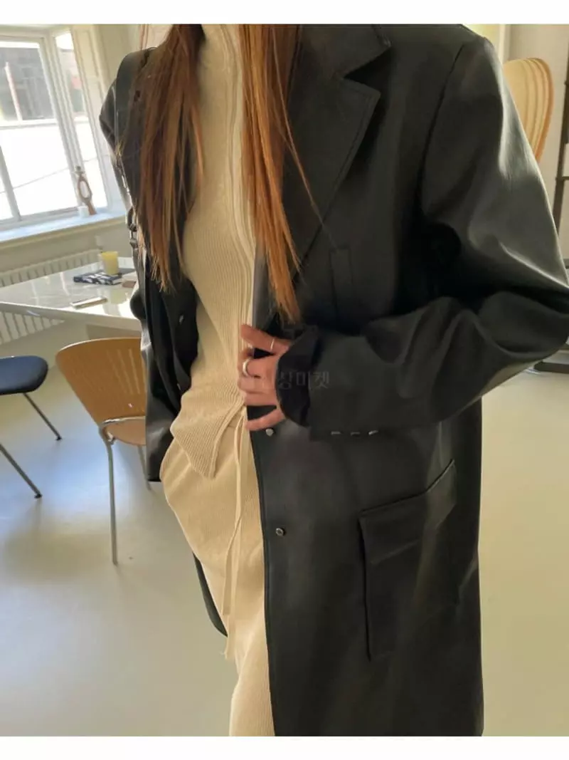 Breathe - Korean Women Fashion - #momslook - Eco Leather Jacket