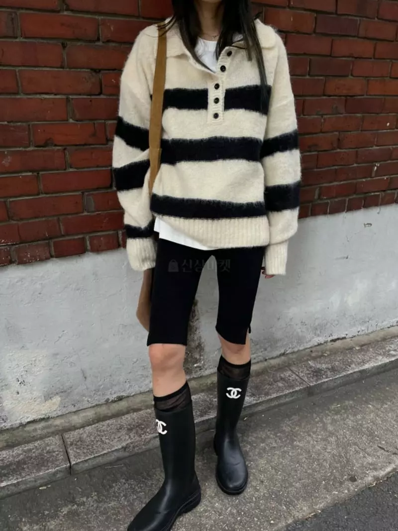 Breathe - Korean Women Fashion - #momslook - Wave Henry Neck Knit Tee - 8