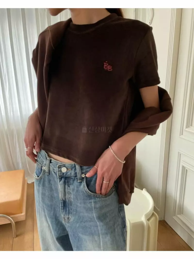 Breathe - Korean Women Fashion - #momslook - BB Veloue Tee - 3