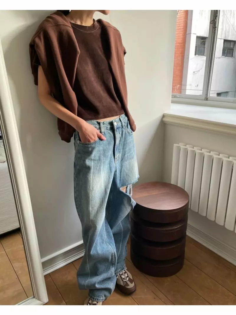 Breathe - Korean Women Fashion - #momslook - BB Veloue Tee - 5
