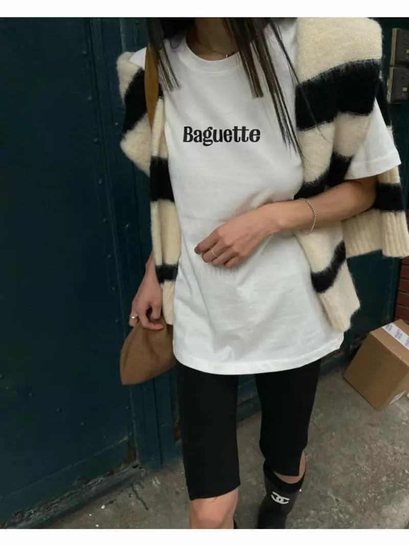 Breathe - Korean Women Fashion - #pursuepretty - Baguette Tee - 3