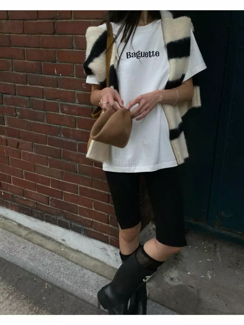 Breathe - Korean Women Fashion - #romanticstyle - Baguette Tee - 5