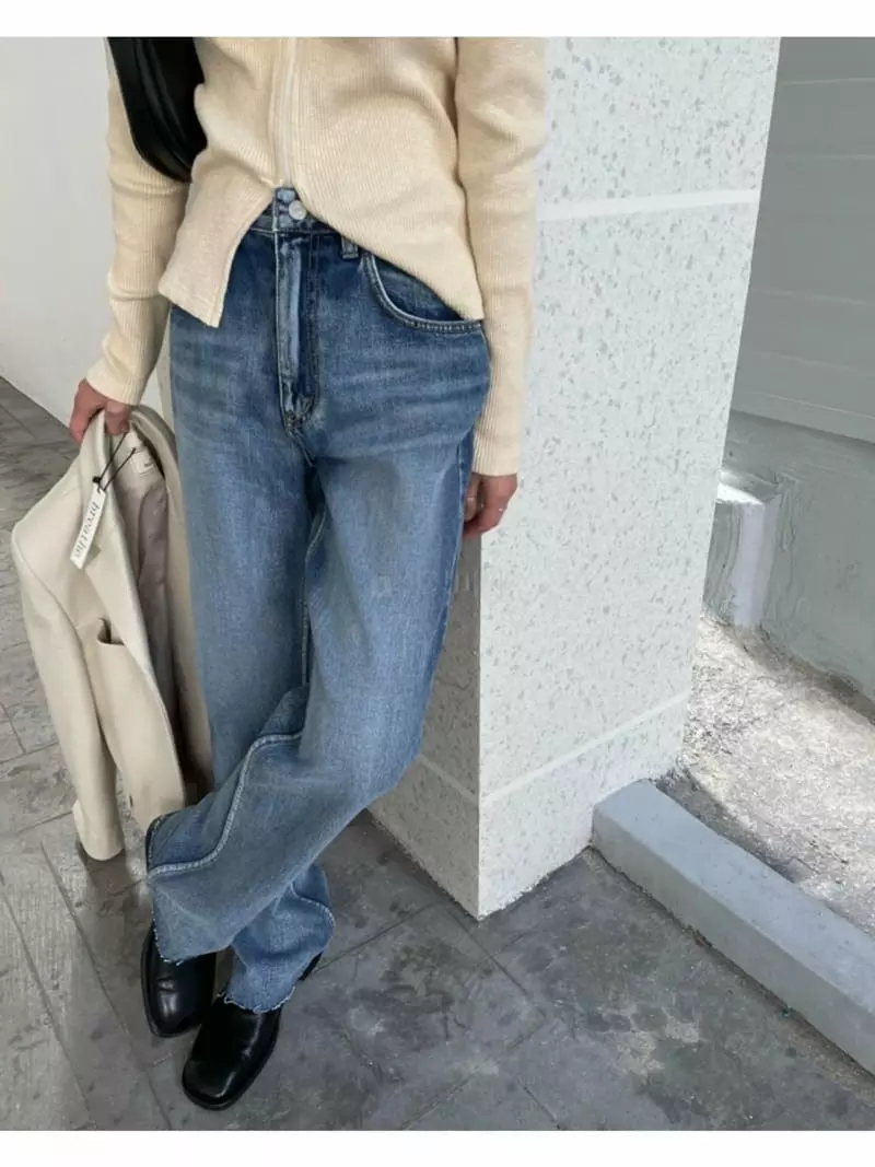 Breathe - Korean Women Fashion - #vintageinspired - Straight Jeans - 6