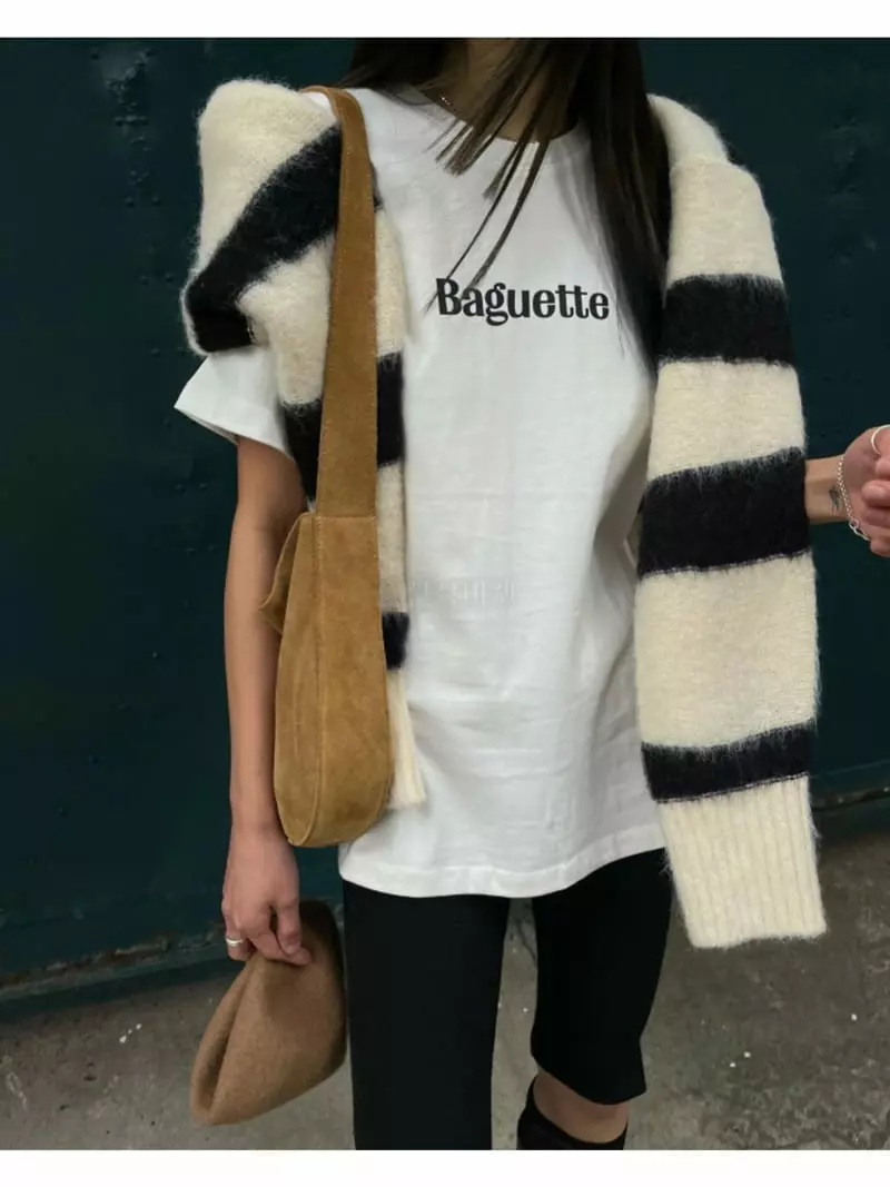 Breathe - Korean Women Fashion - #vintagekidsstyle - Baguette Tee - 2