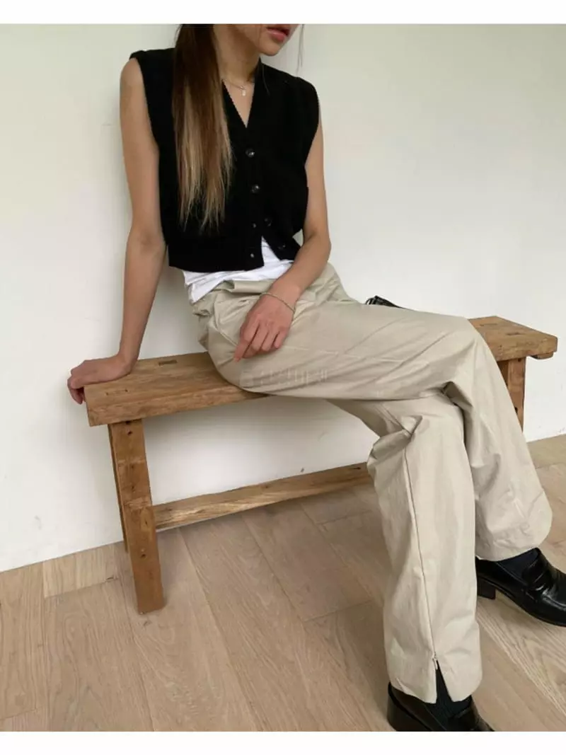 Breathe - Korean Women Fashion - #womensfashion - Peach Slit Pants - 10