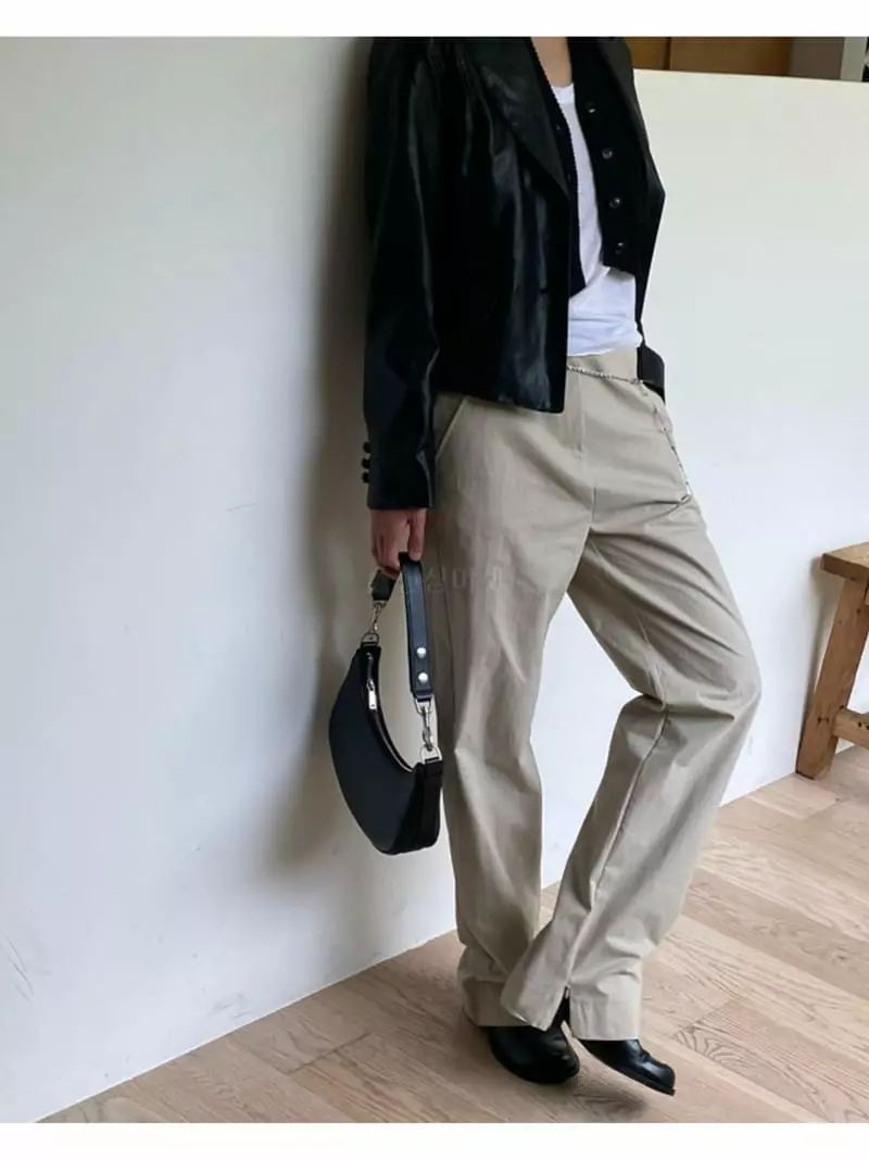 Breathe - Korean Women Fashion - #womensfashion - Peach Slit Pants - 8
