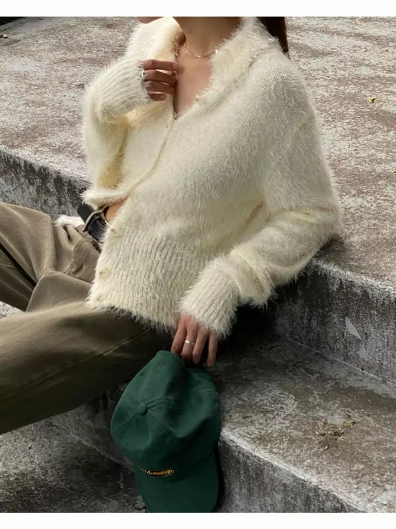 Breathe - Korean Women Fashion - #womensfashion - Fly Knit Cardigan - 12