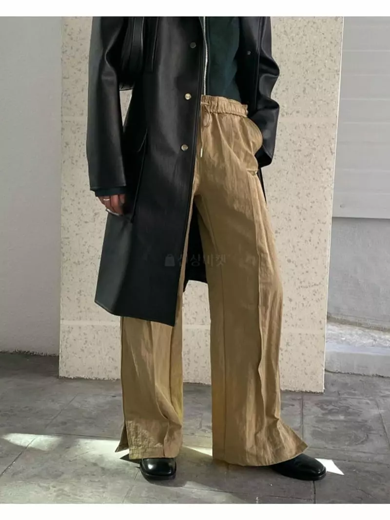 Breathe - Korean Women Fashion - #momslook - Oil Slit Pants - 4