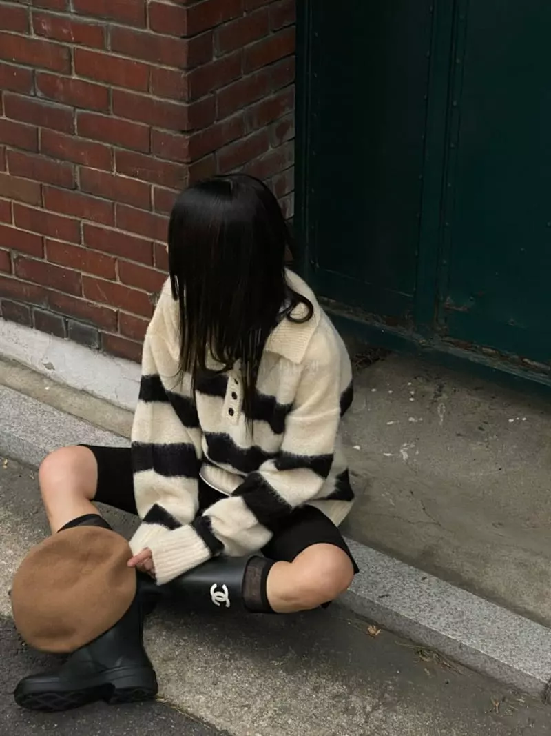Breathe - Korean Women Fashion - #womensfashion - Wave Henry Neck Knit Tee - 11