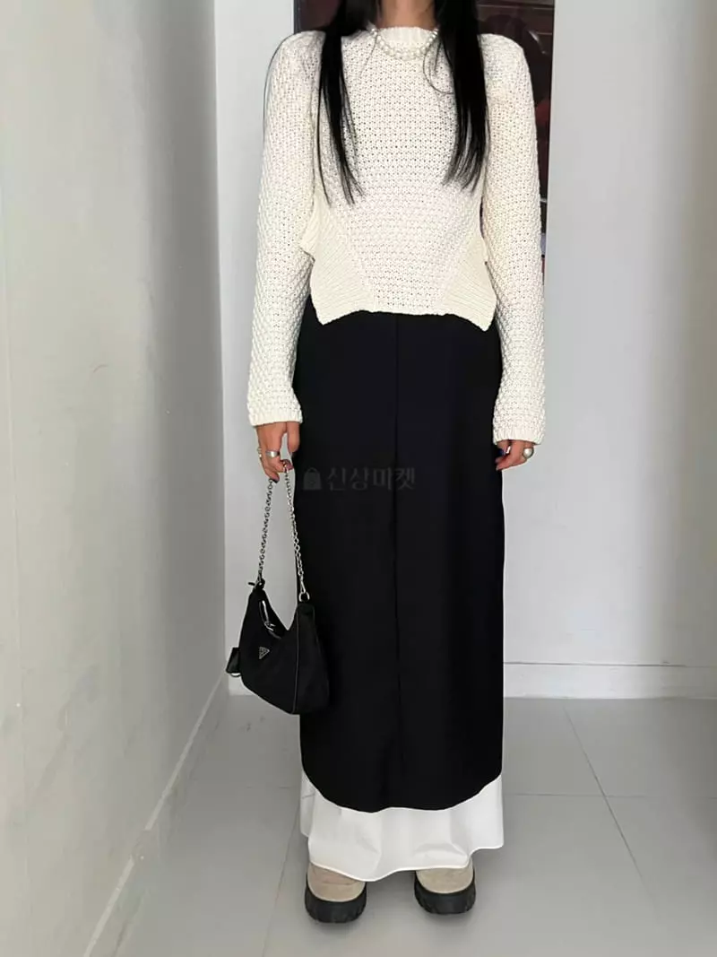 Bricklane - Korean Women Fashion - #momslook - Waist Round Knit Tee - 3