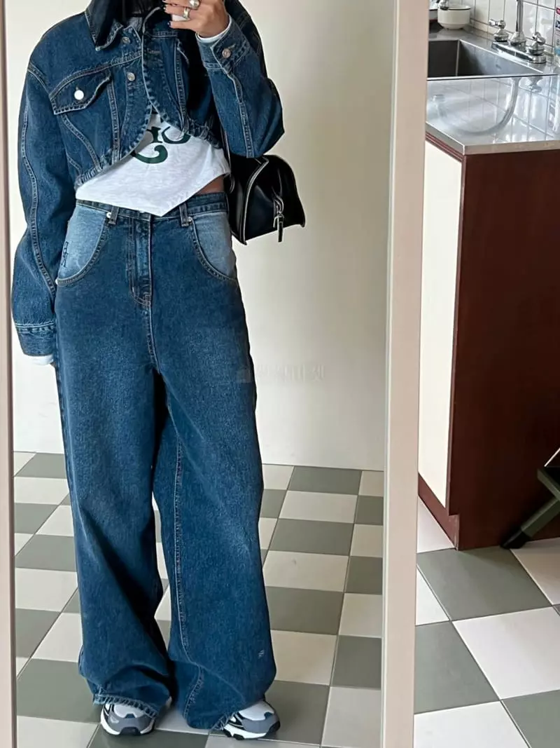 Bricklane - Korean Women Fashion - #momslook - Crop Denim Jacket - 5