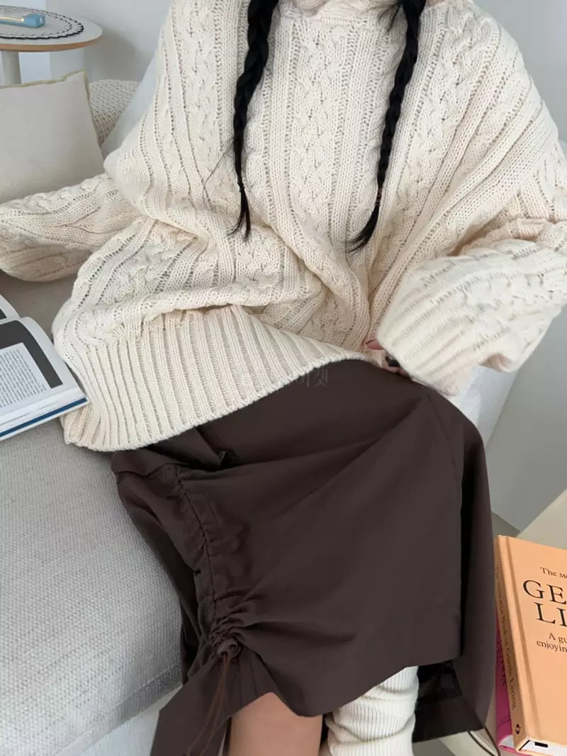 Bricklane - Korean Women Fashion - #thelittlethings - Cable Hoody Knit Tee - 4
