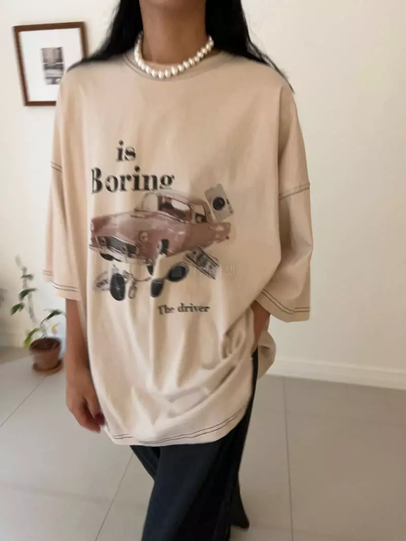 Bricklane - Korean Women Fashion - #momslook - Car Tee - 8